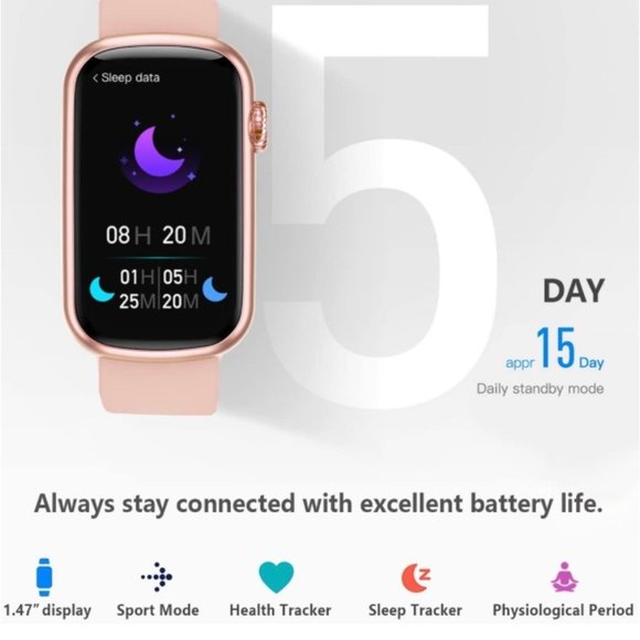 FITVII Slim Fitness Tracker with Blood Oxygen SpO2, Blood Pressure, 24/7… - Picture 2 of 8